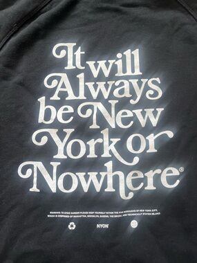 NYON Black Graphic Hoodie - "It Will Always Be New York or Nowhere"